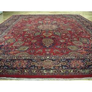   & Free Pad Hand Knotted Persian 10x13 Rug 
