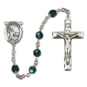  St. Christpher / Football Emerald Rosary Jewelry