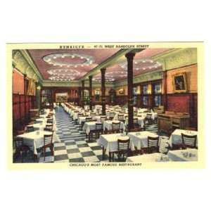   Dining Room Postcard Chicago Illinois 1950s 