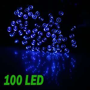 Solar Power 100 LED String Fairy Light Xmas Party Blue  
