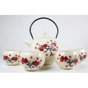  Chinese Tea Set   Contemporary Tea Set   Tan Ceramic with 