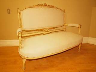   Chic French Louis XVI Designer Parlor Sofa Loveseat Settee Bench NR