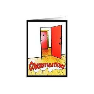  congratulations on your new apartment  comic doorway Card 