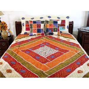  SARI INDIAN 5P BEDDING BEDSPREAD COVERLET DUVET KING