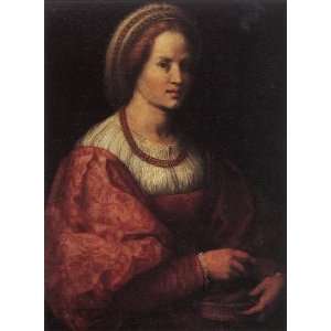  Woman with a Basket of Spindles, By Andrea del Sarto 