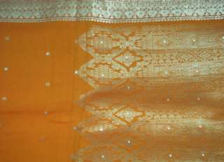 Antique Vintage Weaving Zari Fabric Art Silk Sari Saree  