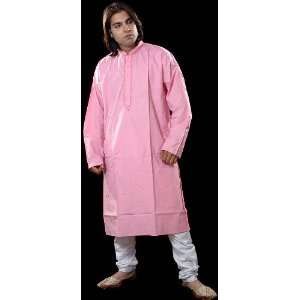  Plain Pink Kurta Set with Embroidery on Button Palette 
