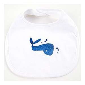  Embroidered Blue Whale Bibs, Set of Two Baby