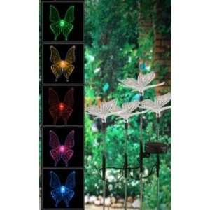  32H Solar Power Butterfly Garden Yard Stake Set Case Pack 