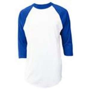  Soffe Adult White/Royal Midweight Cotton/Poly Baseball 