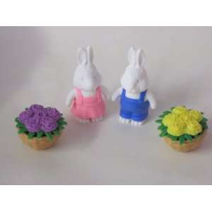  Mr. & Mrs. Rabbit with Flowers Toys & Games