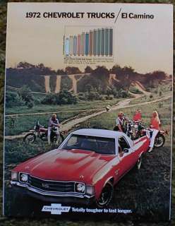 1972 Chevrolet El Camino 72 Brochure SS 454  