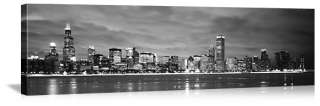 Chicago Skyline Canvas Black/White Print 48 60 72 90  