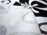   White Gray Flower Linen Sofa/Cushion Cover Fabric Material  