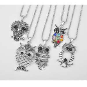 5Pcs Wholesale Fashion Jewelry Lot Mixed Silver VINTAGE Owl Pendant 