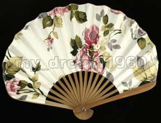 Handcraft Japanese silk embroidery folding Bamboo fan  
