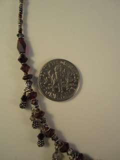 Chipita Amethyst Garnet Sterling Silver 925 Necklace 16  