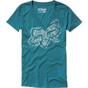    Fox Racing Womens Elite V Neck T Shirt   X Small/Pine Automotive