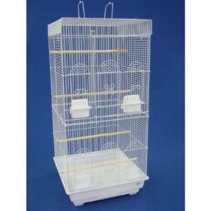  Tall Square Top Small Bird Cage in White