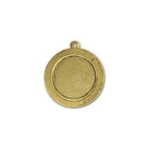   Gold Plated Pewter Raised Pendant Small Circle Arts, Crafts & Sewing