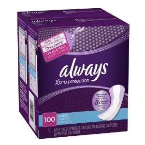  Always Xtra Protection Regular Daily Liners, unwrapped 