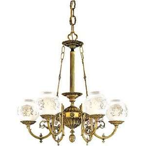 Vintage Lighting Fixtures. English Victorian 6 Light Chandelier With 