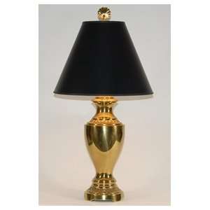  Classic Traditional Brass Table Lamp with Black Shade 