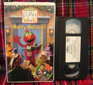 Elmos World Sesame Street HAPPY HOLIDAYS Vhs Clamshell Christmas 
