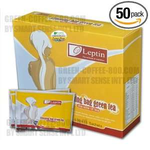  50 Leptin Slimming Green Tea   *New Original Stickers 