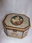   Gilded Florentine Footed Wood Jewelry Box w/ Master Lambton Boy in Red
