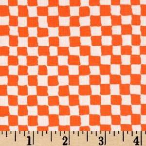  44 Wide Michael Miller Clown Check Tangerine Fabric By 