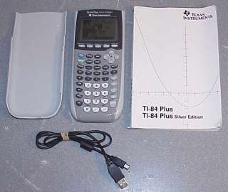   Instruments TI 84 PLUS SIlver Edition Graphing Calculator w/ manual
