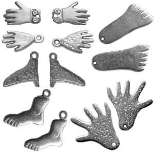  Lead Free Pewter Charms Value Packs (12 Per Pack)   Hands 