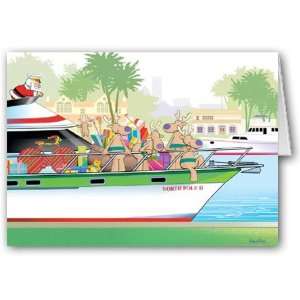 Santa Yachting, Boating Christmas Card