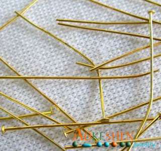60g 45mm 350p Gold Plated Head Pins Findings CJF25  