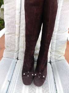 SIGERSON MORRISON TALL SUEDE BURGUNDY BOOTS SZ 6 1/2 B $800  