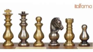 Italfama Classic French Staunton Brass Chess Pieces Set  