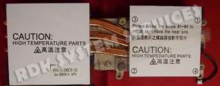 Sager Clevo D901C, D9C 9262, 9261 CPU heatsink  