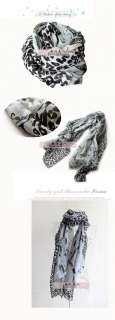 New Fashion Womens girls leopard chain print scarf wrap shawl FREE 