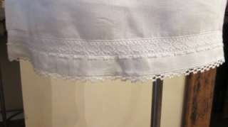 Clio 100% White Linen Macrame Lace Prairie Cottage Summer Style 
