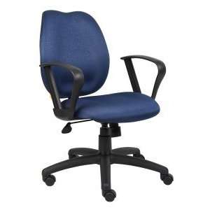 Boss   Office Task Chair With Loop Arms In Blue Fabric 