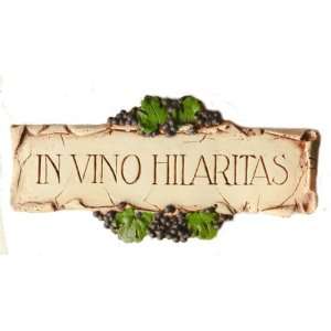  Wine Cellar Wall Decor Plaque, In Vino Hilaritas, In Wine 