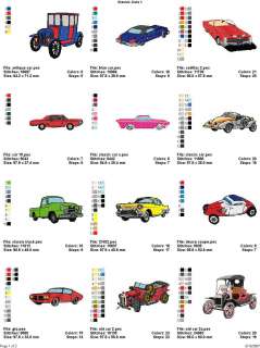 CLASSIC CARS V. 1 (4x4)   LD MACHINE EMBROIDERY DESIGNS  