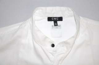 Authentic $350 CNC Costume National Collarless Shirt US S EU 48 