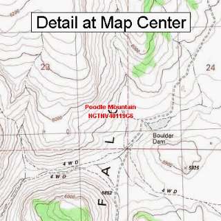 USGS Topographic Quadrangle Map   Poodle Mountain, Nevada (Folded 