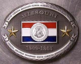 Confederate States Belt Buckle Missouri Flag NEW  
