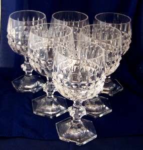 American Cut Glass Nancy Wine Stems Goblets Stunning Antique Crystal 