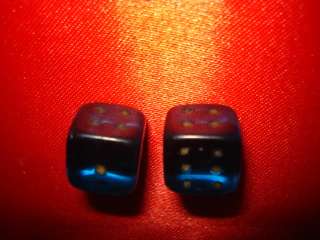 This is a very old ANTIQUE BLUE COBALT GLASS 2 pieces DIE DICE 1/2 