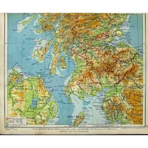  1925 Map Scotland Isle Man Bute Communications Orkney 