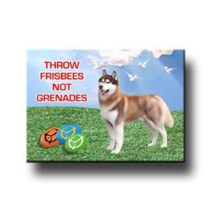 Siberian Husky Frisbee Peace Fridge Magnet No 2
